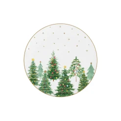 Easy Life Assiette à dessert FESTIVE TREES> Services De Table En Porcelaine​|Festive Trees