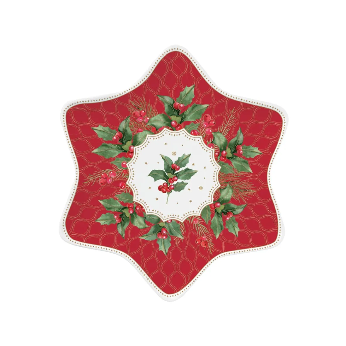 Easy Life Assiette en forme d’étoile CHRISTMAS BERRIES> Noël|Services De Table En Porcelaine