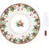 Easy Life Assiette à gâteau avec pelle de service CHRISTMAS BERRIES> Noël|Services De Table En Porcelaine​