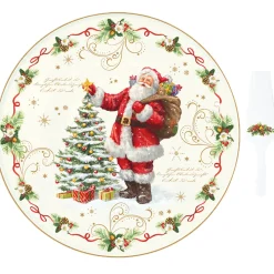 Easy Life Assiette à gâteau avec pelle MAGIC CHRISTMAS> Noël|Services De Table En Porcelaine