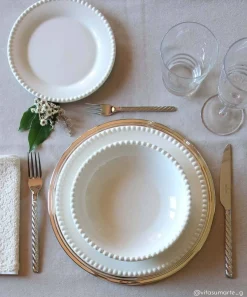 Easy Life Assiette plate Ø 26 cm Tiffany WHITE> Moderne|Services De Table En Porcelaine​