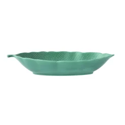 Easy Life Bol feuille en porcelaine 30×13 cm eaves LIGHT GREEN> Moderne|Services De Table En Porcelaine​