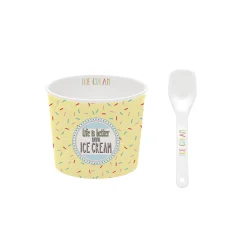 Easy Life Bol à glace avec cuillère ONFLEEK 02> Services De Table En Porcelaine