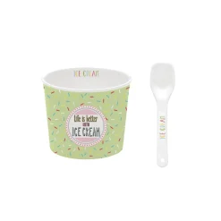 Easy Life Bol à glace avec cuillère ONFLEEK 04> Services De Table En Porcelaine