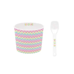 Easy Life Bol à glace avec cuillère TEXTURE 04> Services De Table En Porcelaine​