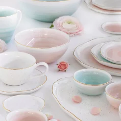Easy Life Coffret de 6 bols en porcelaine Ø 9,5 cm GREEN> Moderne|Services De Table En Porcelaine​