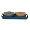 Easy Life coffret de plateau 28×14 cm avec 2 bols Ø 12 cm en porcelaine, INTERIOR> Moderne|Services De Table En Porcelaine​