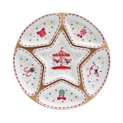 Easy Life Ensemble apéritif avec 6 bols et base en bambou CHRISTMAS WONDERLAND> Noël|Services De Table En Porcelaine​