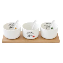 Easy Life Ensemble apéritif avec 3 bols et cuillères KITCHEN ELEMENTS> Quotidienne|Services De Table En Porcelaine​