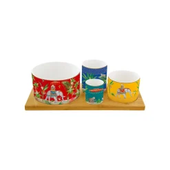 Easy Life Ensemble apéritif avec 4 bols MARAJAH> Ethnique|Services De Table En Porcelaine