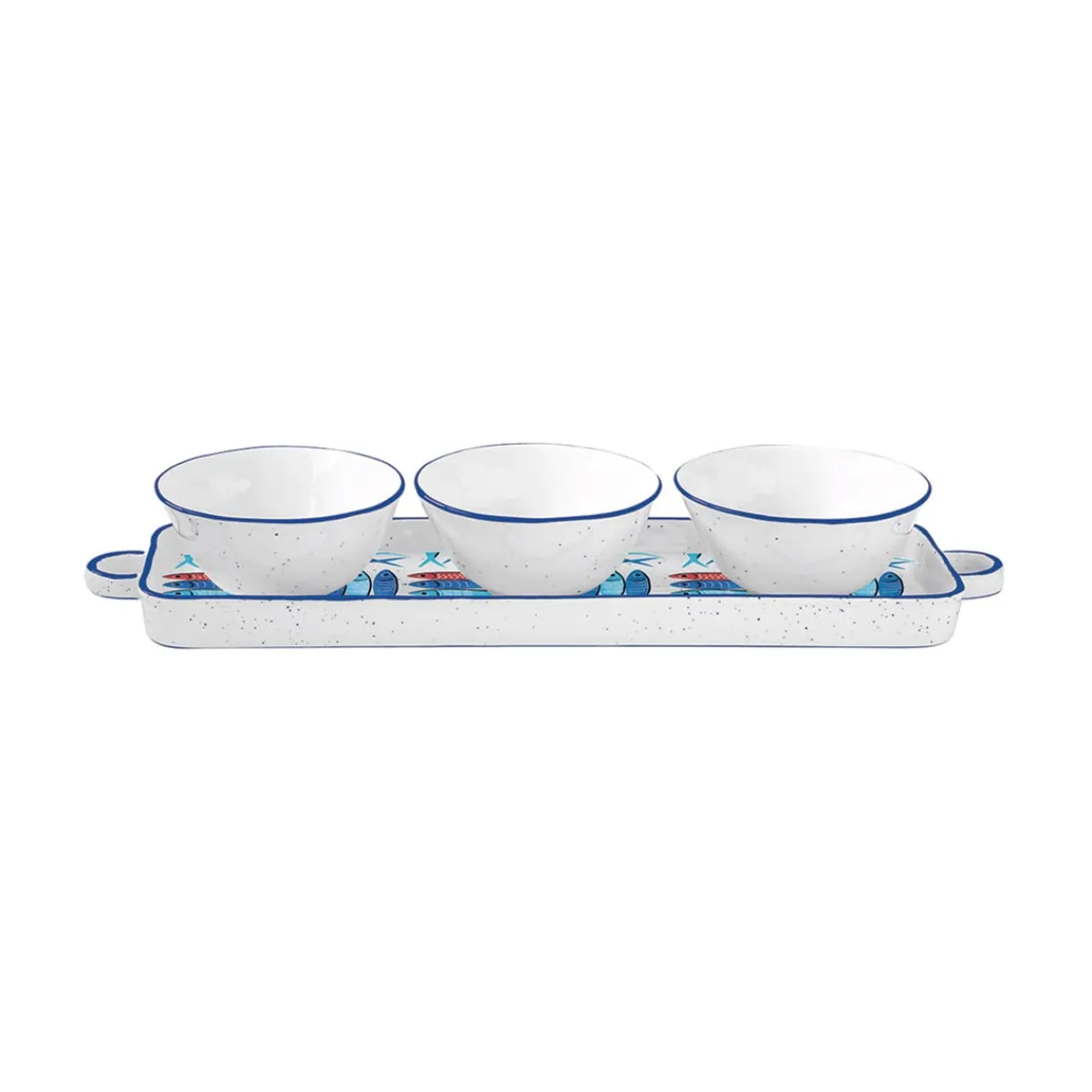 Easy Life Ensemble apéritif avec 3 bols SARDINE’S PARTY> Maritime|Services De Table En Porcelaine