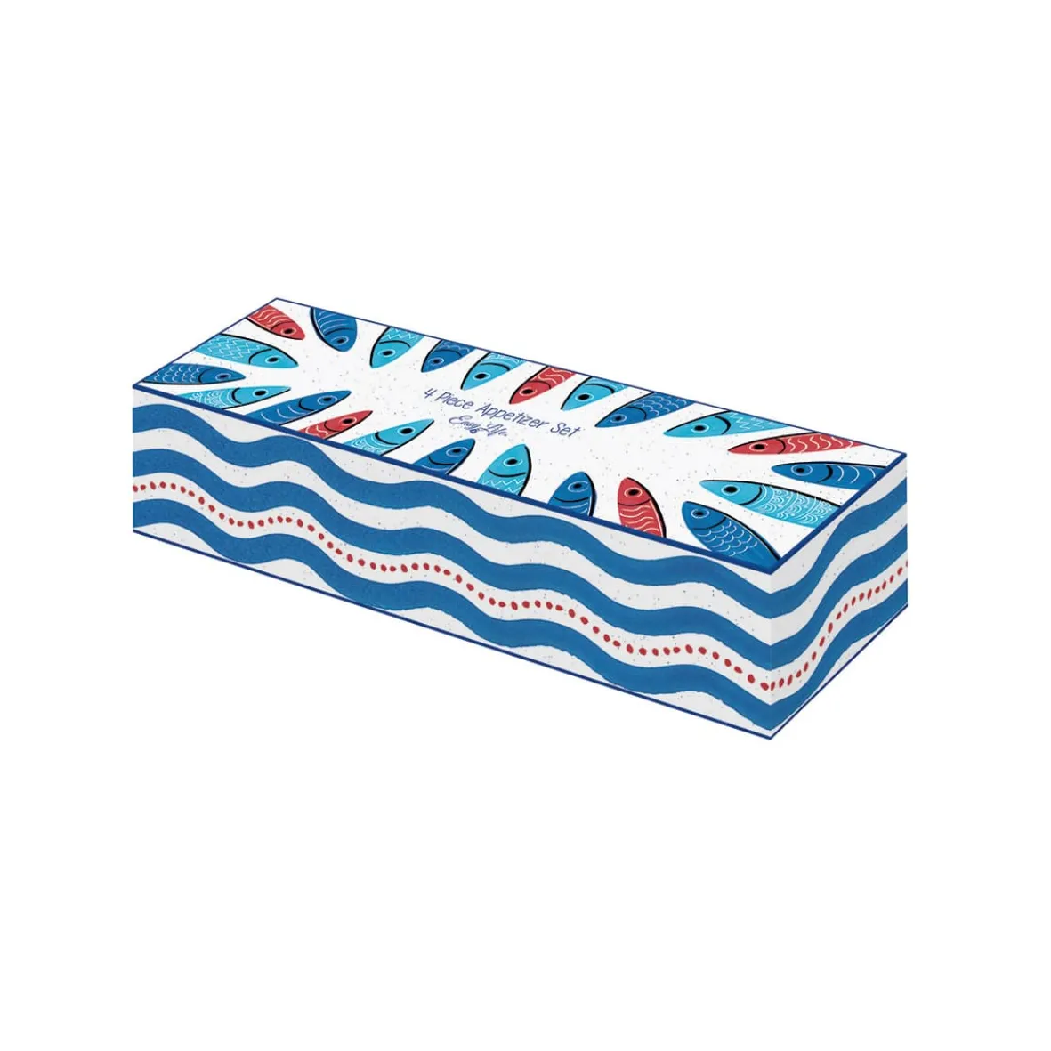 Easy Life Ensemble apéritif avec 3 bols SARDINE’S PARTY> Maritime|Services De Table En Porcelaine