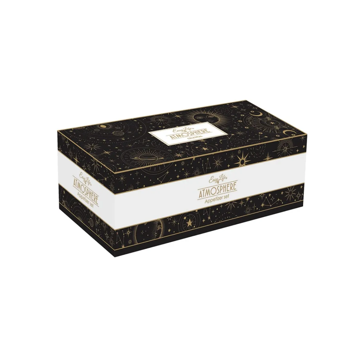 Easy Life Ensemble apéritif en bambou avec 4 bols en porcelaine, dans une boîte cadeau CELESTIAL> Coffret Cadeau|Services De Table En Porcelaine