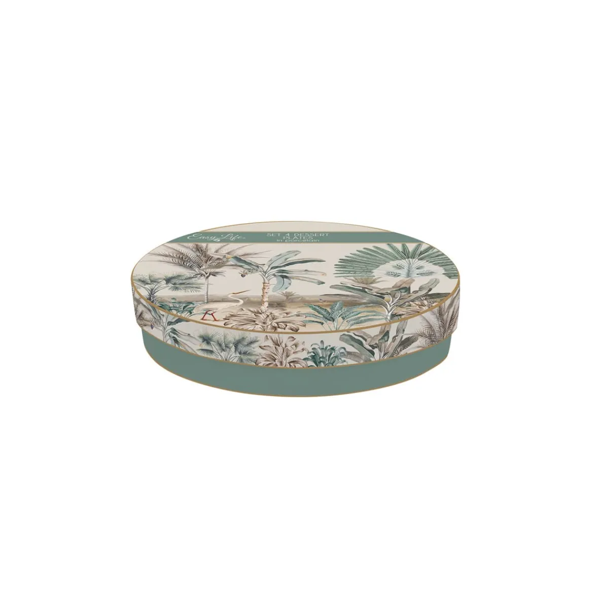 Easy Life Ensemble de 4 assiettes de 19 cm de diamètre en porcelaine dans une boîte cadeau NOSTALGIC HEAVEN> Nature|Services De Table En Porcelaine