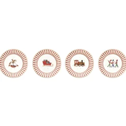 Easy Life Ensemble de 4 assiettes àdessert POLAR EXPRESS> Noël|Services De Table En Porcelaine