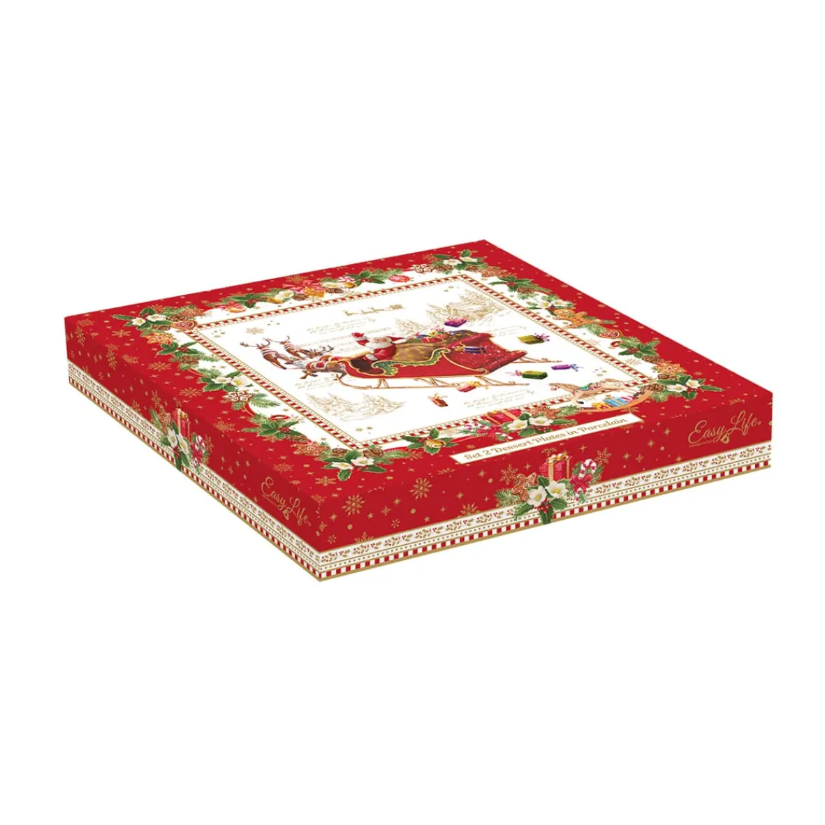 Easy Life Ensemble de 2 assiettes àdessert CHRISTMAS MEMORIES> Noël|Services De Table En Porcelaine