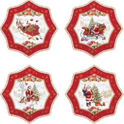 Easy Life Ensemble de 4 assiettes àdessert Ø 16 cm en porcelaine CHRISTMAS MEMORIES> Noël|Services De Table En Porcelaine​
