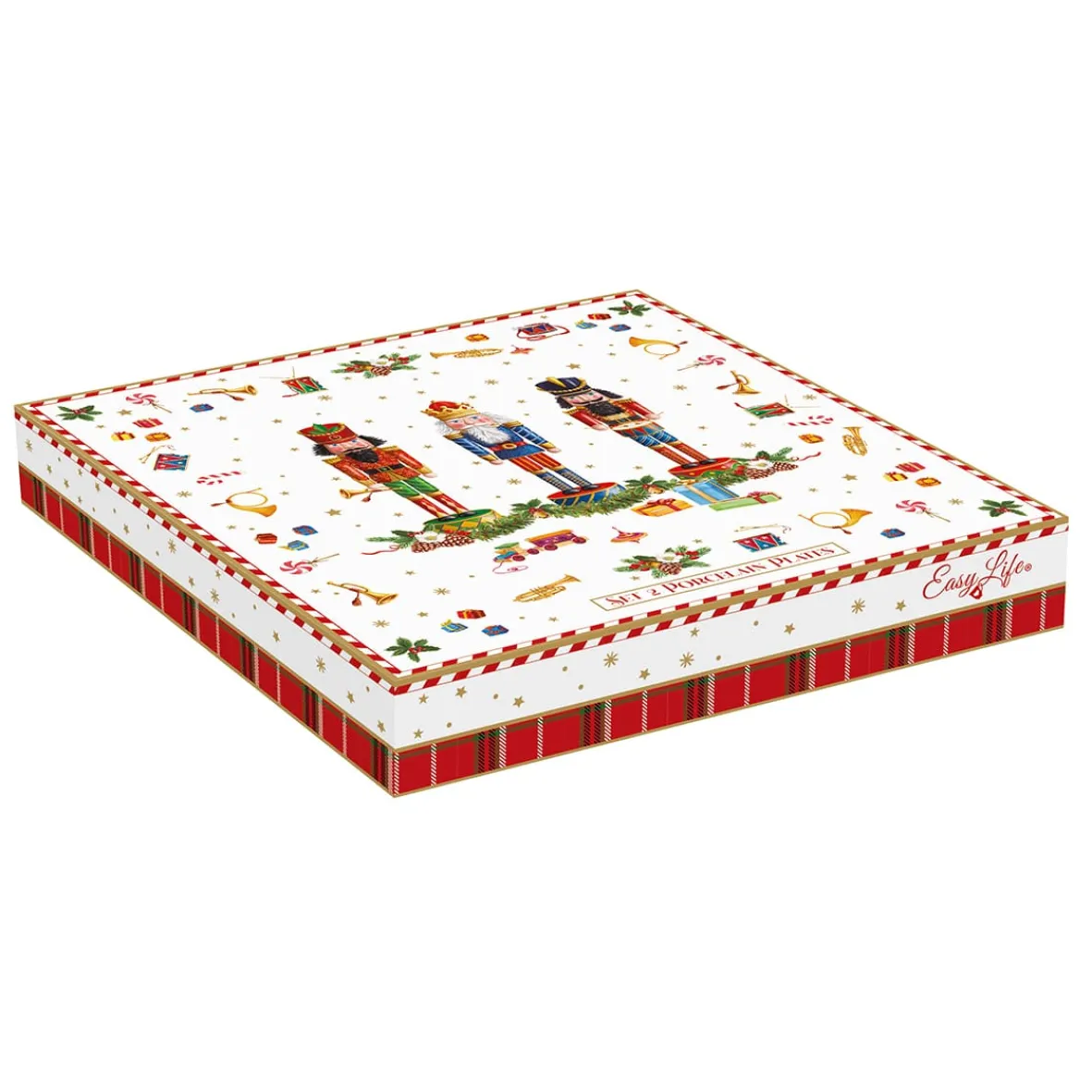 Easy Life Ensemble de 2 assiettes àdessert Vintage NUTCRACKER> Noël|Services De Table En Porcelaine