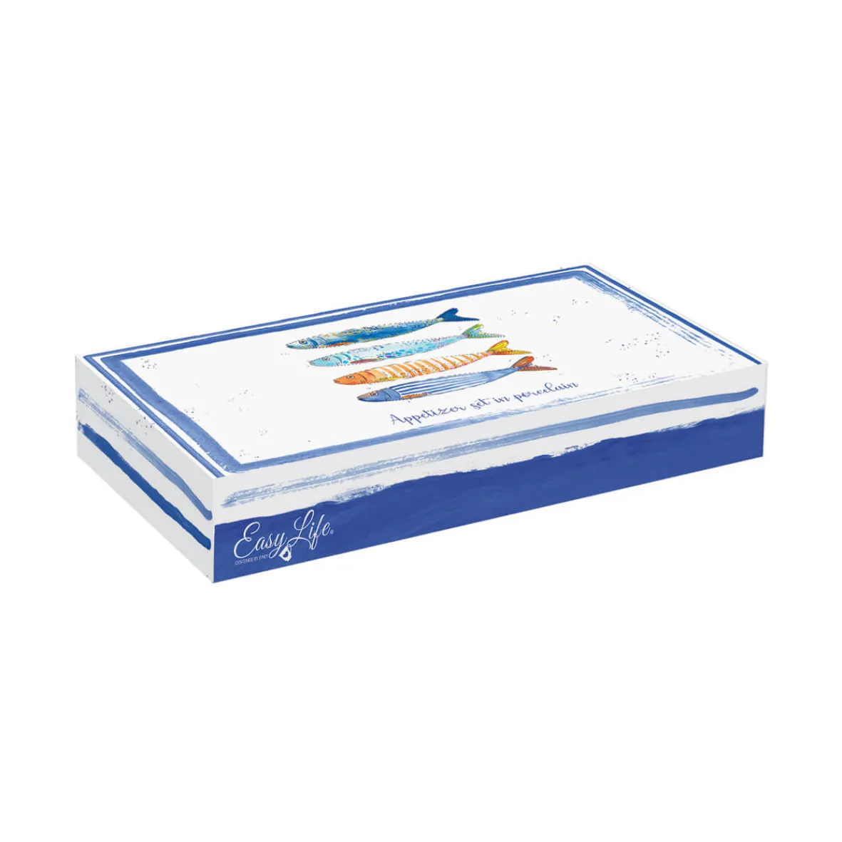 Easy Life Ensemble de 3 bols avec un plateau BORD DE MER> Maritime|Services De Table En Porcelaine