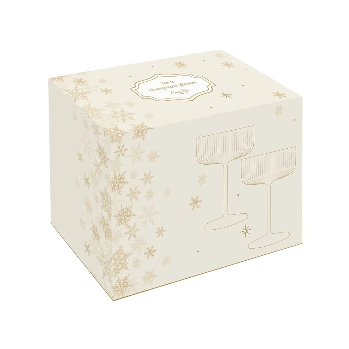 Easy Life Ensemble de 2 coupes à champagne avec fil d’or FESTIVE> Services De Table En Porcelaine|Festive