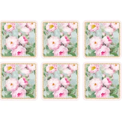Easy Life Ensemble de 6dessous de verre IN BLOOM> Romantique|Services De Table En Porcelaine