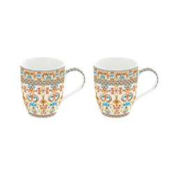 Easy Life Ensemble de deux tasses MEDITERRANEO ORANGE> Petit Dejeuner