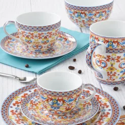 Easy Life Ensemble de deux tasses MEDITERRANEO ORANGE> Petit Dejeuner