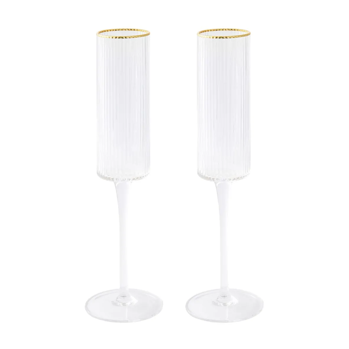Easy Life Ensemble de 2 flûtes avec fil d’or FESTIVE> Services De Table En Porcelaine|Festive