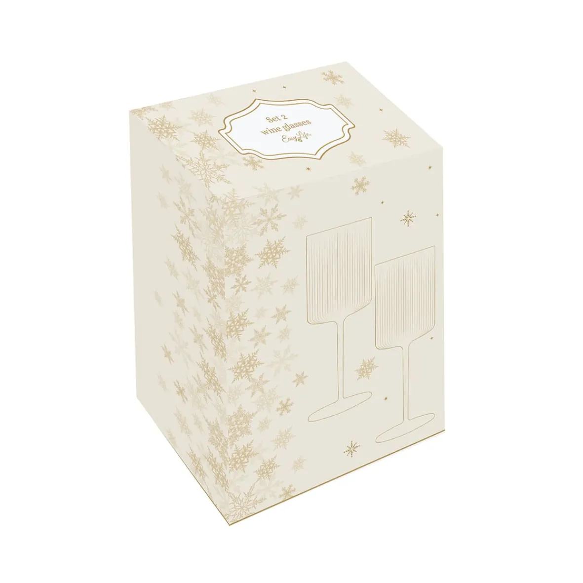 Easy Life Ensemble de 2 gobelets à vin avec fil d’or FESTIVE> Services De Table En Porcelaine|Festive