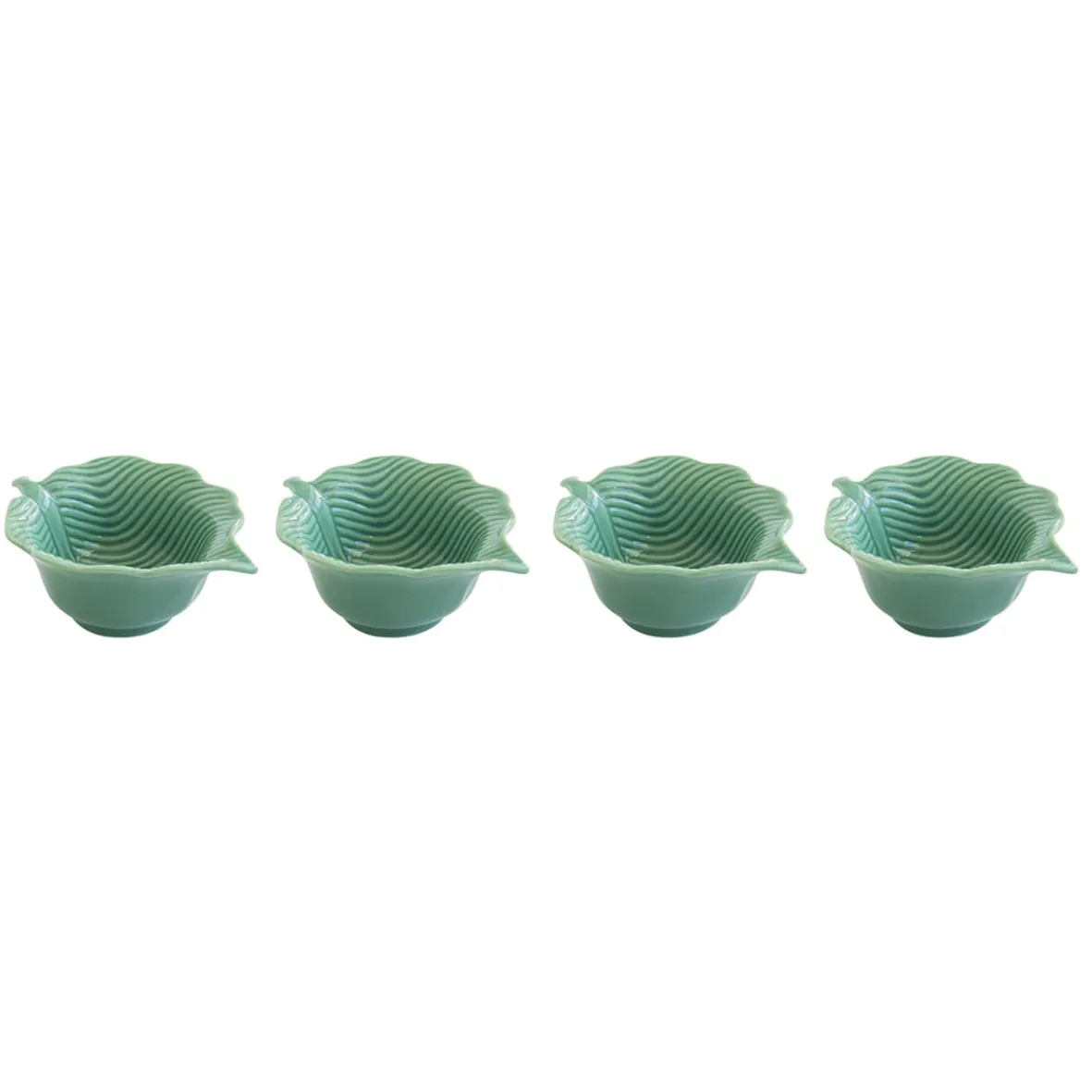 Easy Life Ensemble de 4 mini bols en porcelaine en forme de feuille LEAVES LIGHT GREEN> Moderne|Services De Table En Porcelaine