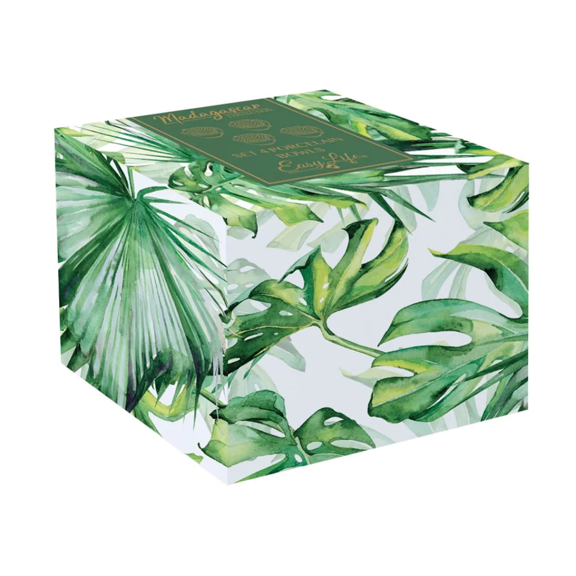 Easy Life Ensemble de 4 mini bols en porcelaine en forme de feuille LEAVES LIGHT GREEN> Moderne|Services De Table En Porcelaine