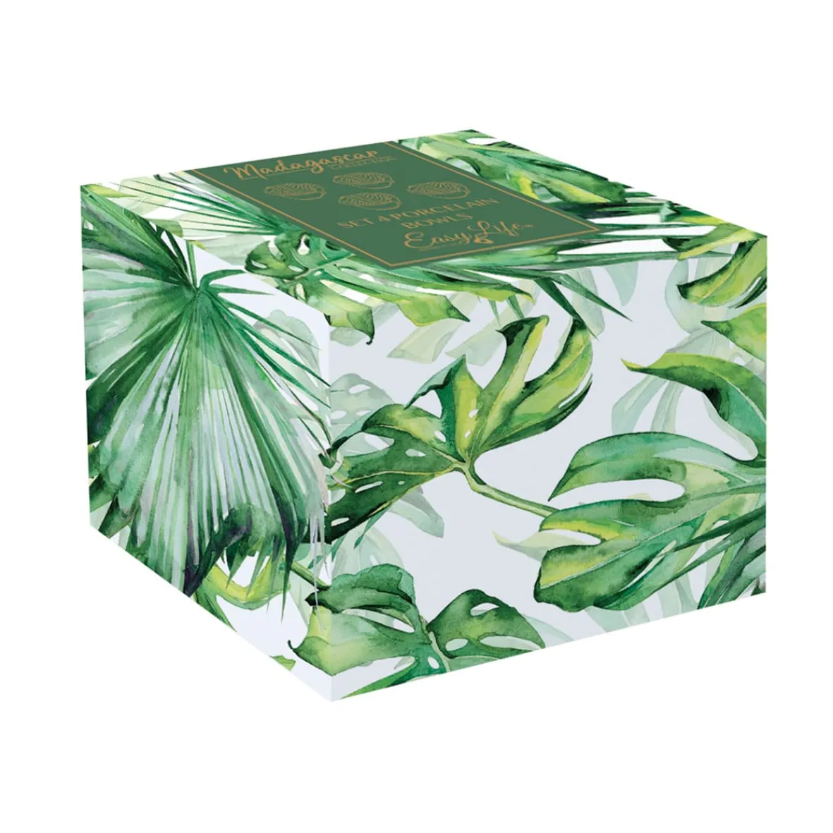 Easy Life Ensemble de 4 mini bols en porcelaine en forme de feuille LEAVES WHITE> Moderne|Services De Table En Porcelaine