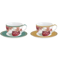 Easy Life Ensemble de 2 petites tasses à café avec soucoupes AUTUMN SYMPHONY> Petit Dejeuner