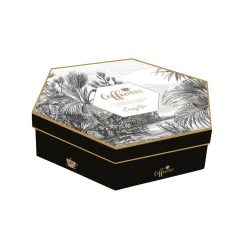 Easy Life Ensemble de 6 petits verres à café de 110 ml en porcelaine avec soucoupes RETRO JUNGLE> Coffret Cadeau|Moderne