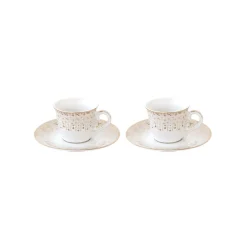 Easy Life Ensemble de 2 tasses à café avec soucoupe FESTIVE> Petit Dejeuner|Festive
