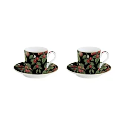 Easy Life Ensemble de 2 tasses à café avec soucoupe ORCHARD> Nature|Petit Dejeuner