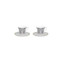Easy Life Ensemble de 2 tasses à café avec soucoupes PALAZZO> Ethnique|Petit Dejeuner