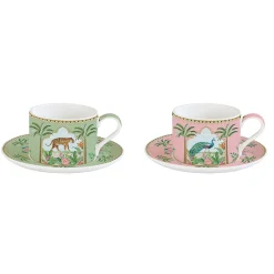 Easy Life Ensemble de 6 tasses à café avec soucoupes PARADIS SAUVAGE> Ethnique|Petit Dejeuner