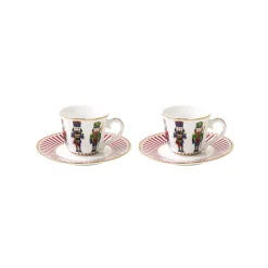 Easy Life Ensemble de 2 tasses à café avec soucoupes NUTCRACKER> Noël|Nutcrackers