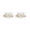 Easy Life Ensemble de 2 tasses à café avec soucoupes SPRING TIME> Romantique|Petit Dejeuner