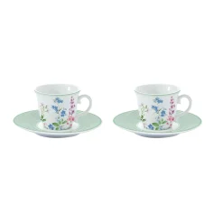 Easy Life Ensemble de 2 tasses à café FLORAISON> Romantique|Petit Dejeuner