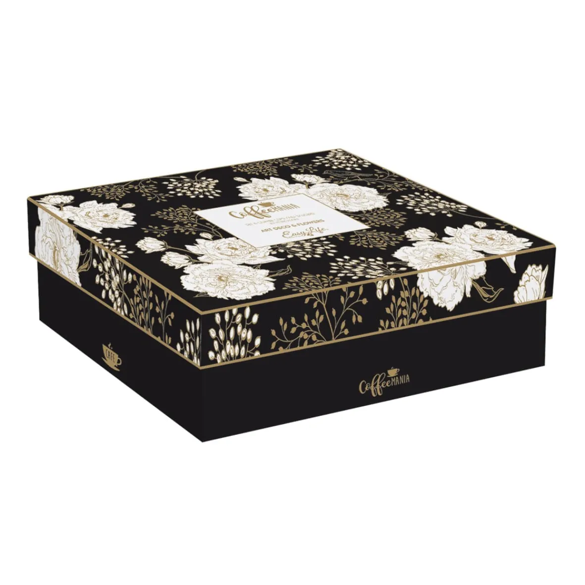 Easy Life Ensemble de 6 tasses à espresso avec soucoupes ART DECO & FLOWERS> Coffret Cadeau|Petit Dejeuner