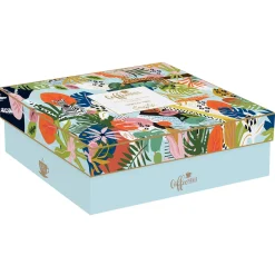 Easy Life Ensemble de 6 tasses à espresso de 100 ml avec soucoupes TROPICAL VIBES> Coffret Cadeau|Petit Dejeuner