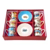 Easy Life Ensemble de 6 tasses à espresso de 100 ml avec soucoupesPOP ART> Coffret Cadeau|Petit Dejeuner