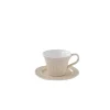 Easy Life Ensemble de 6 tasses à thé de 120 ml avec soucoupes en porcelaine AQUA BEIGE> Moderne|Petit Dejeuner