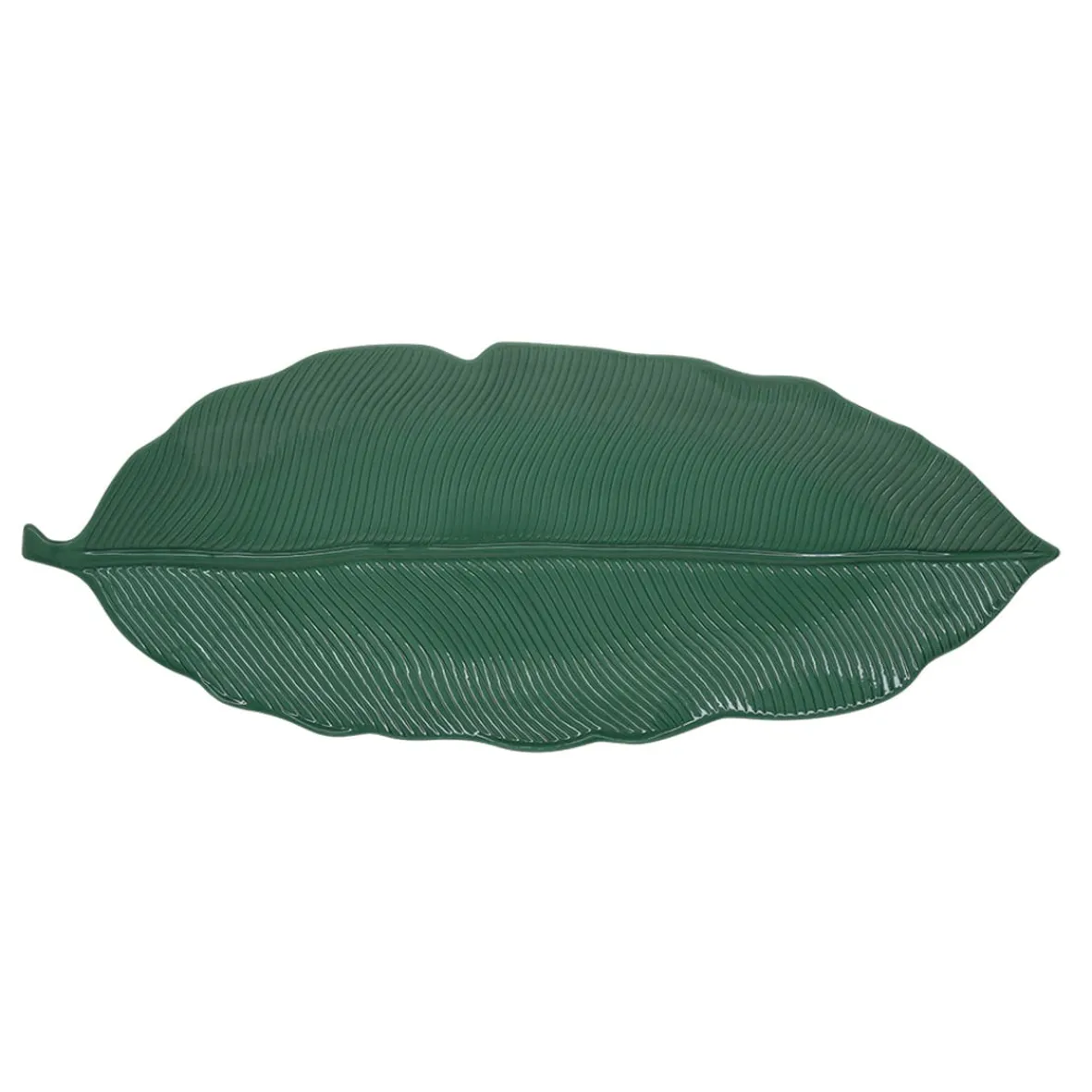 Easy Life Feuille en porcelaine 47×19 cm TROPICAL LEAVES GREEN> Moderne|Services De Table En Porcelaine
