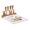 Easy Life Planche à fromage avec plateau en verre et 4 couteaux à fromage LES FROMAGES> Quotidienne|Cuisine