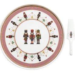 Easy Life Plat à gâteau avec spatule NUTCRACKER> Noël|Services De Table En Porcelaine