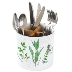 Easy Life Pot à couverts en porcelaine Ø14 cm, hauteur 13,5 cm HERBARIUM> Quotidienne|Cuisine