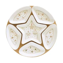 Easy Life Set apéritif Ø 25 cm avec 6 bols en porcelaine et base en bambouCHRISTMAS LIGHTs> Noël|Services De Table En Porcelaine​